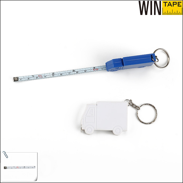 Wintape Plastic Car Mini Truck Shape 1 Meter Steel Tape Measure Retractable KeyChain Tape Measure Meter Tape Keychain