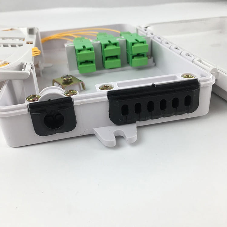 6Port Fiber Optic Terminal Box SC APC/UPC SM SX PC+ABS Light Grey For Telecom