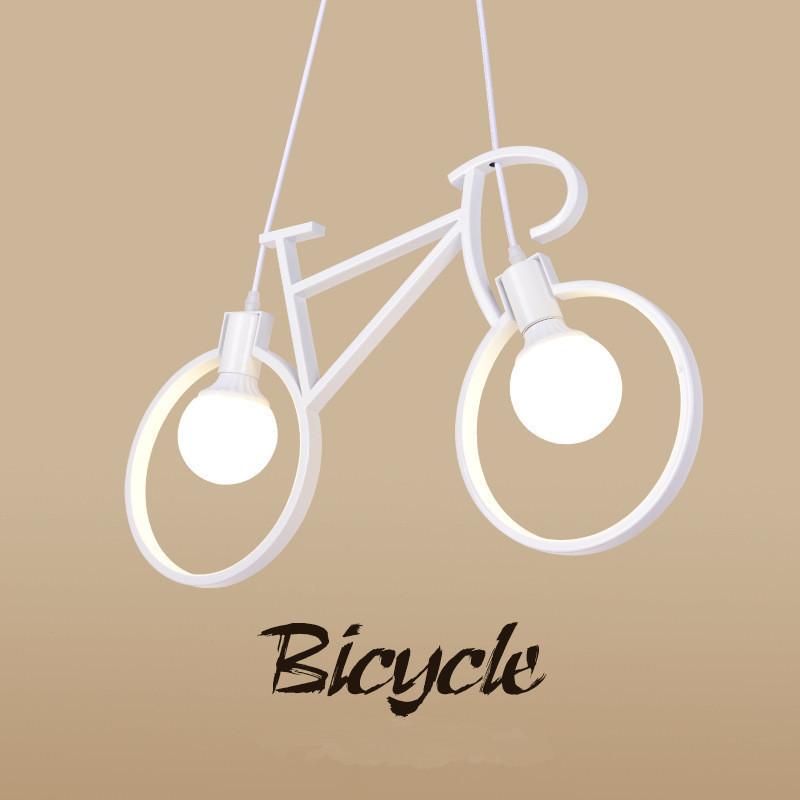 E27 White Black Bicycle Modern Iron Pendant Light Holder