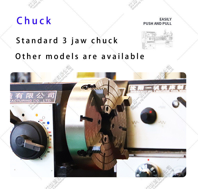 CW6180D Universal Metal Manual Turning Lathe Width Of Bed 550mm Horizontal Gap Bed Lathe Machine