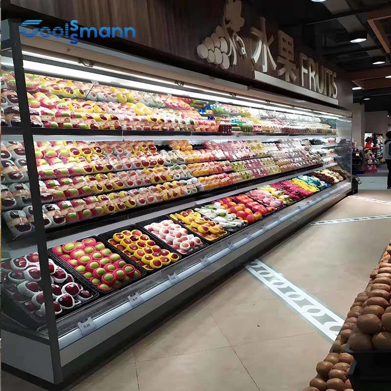  Customizable Open Display Chiller Fruit Vegetable Beverage Cabinet Freezer 1.25m Wide Manufactures