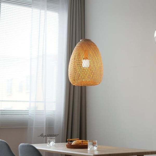 Vintage Bamboo Lamp Dining Room Lighting Simple Pendant Lights for Restaurant