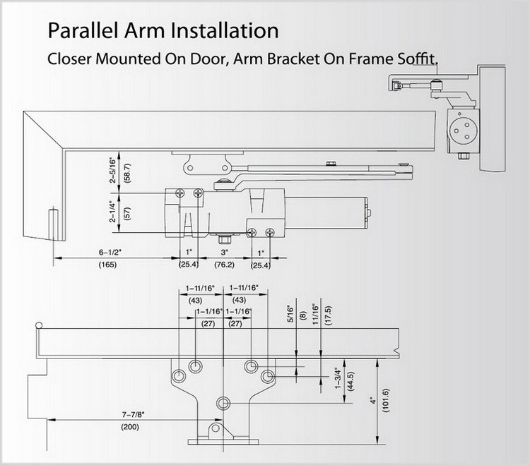 Industrial Door Closer Certifire 3 Hours Fire Rated , UL Listed Backcheck Door Closer