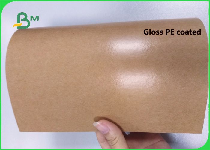 225gsm Unbleached Brown Food Wrapping Kraft Board 15gr PE Coated