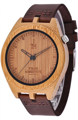 Luxury wood case watch laser line band Koa wood fold buckle steel wood watch