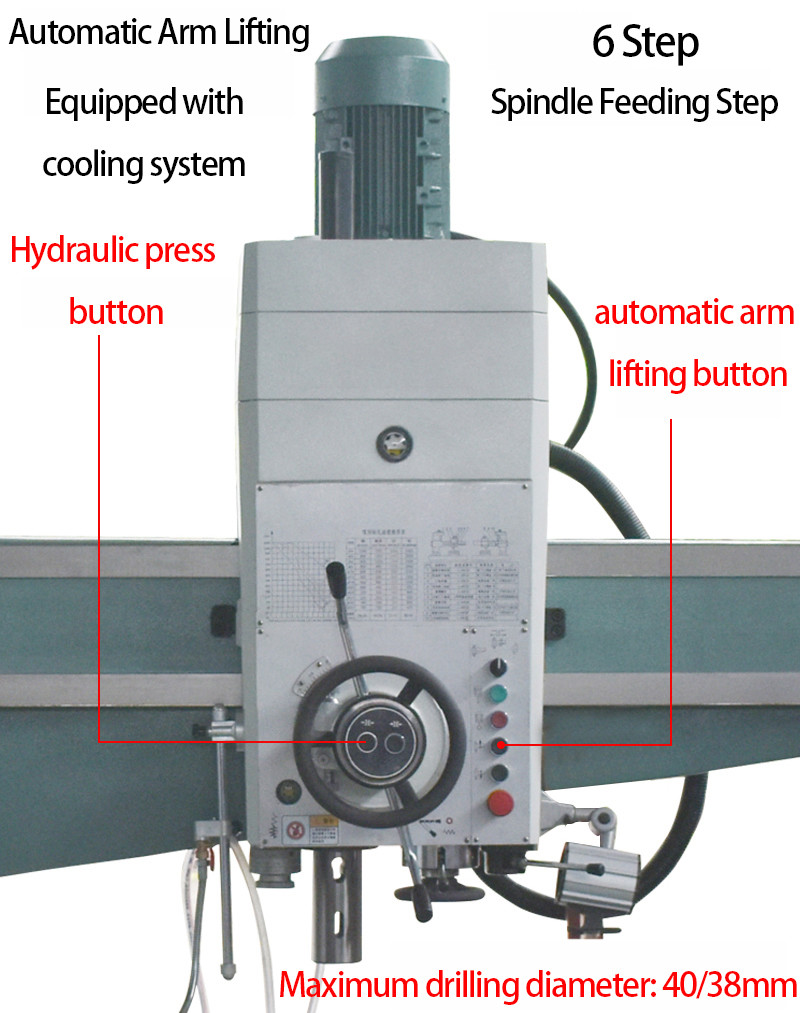 Automatic Feed Radial Drilling Machine Mechanical Speed Change Z3050