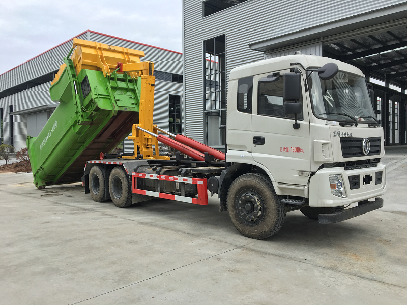 Hydraulic Hook Arm Lifting Compactor 12CBM Mini Garbage Dump Truck with 6 Wheels