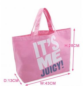  Pink Printed Canvas Tote Bags Ladies Cotton Handbags for Ladies Supermarket Manufactures