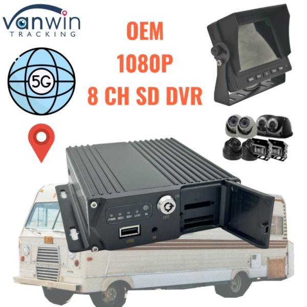 8 Channel SD Card MDVR 5G GPS Vehicle Tracker 1080P Video Recorder For Truck Bus
