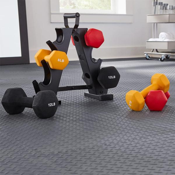 Home Rubber Gymnasium Flooring ‎18.38 X 18.38 X 0.19 Inches Interlocking Rubber