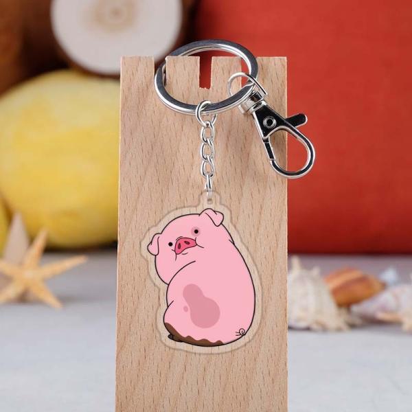 Cartoon Character Gravity Falls Printed Transparent Acrylic Keychain With Metal