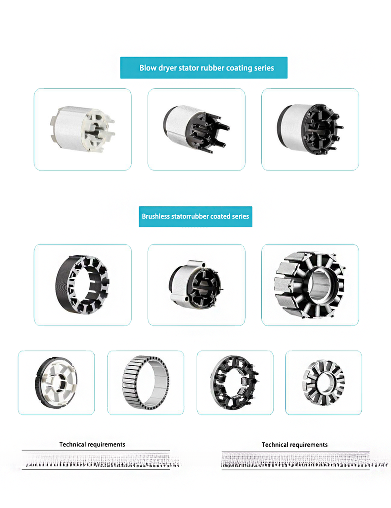 Serve Drawing Customization Motor with Silicon Steel Composites Stator and Rotor