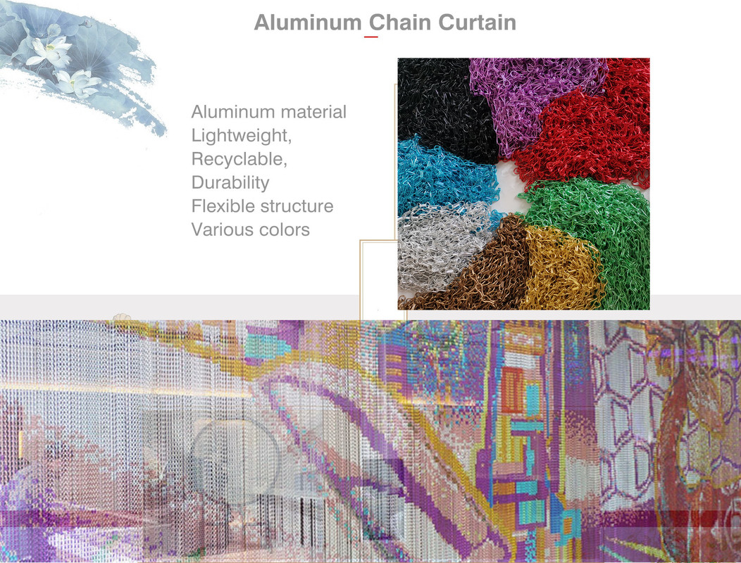 Aluminium Chain Metal Mesh Curtain Used For Architecture Decoration