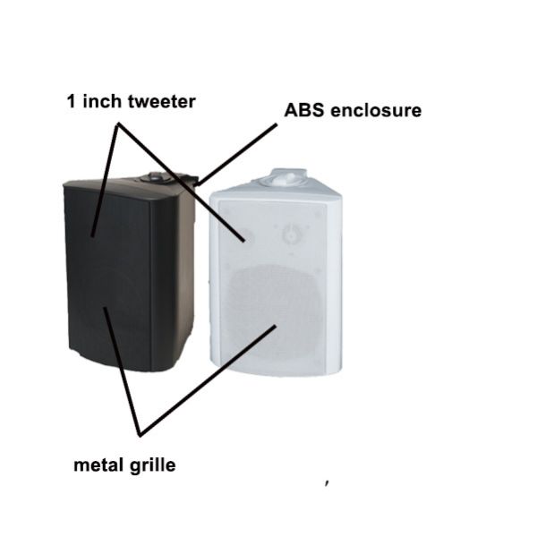 40w 100V Hi-fi Durable Wall Speaker 6-inch Woofer CE ABS Material OEM ODM Hotel Use