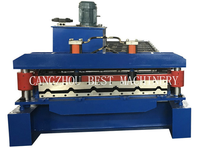 PLC control 1050mm Coverage Roof Panel 6kw Roll Forming Machine