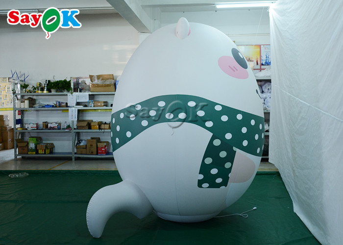 Customized Inflatable Holiday Decorations White Polar Bear Model With Printing