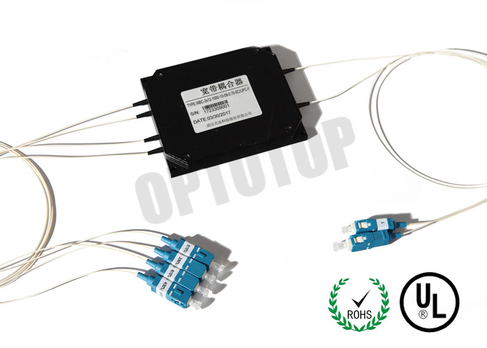 OM 1 2 x 4 Optical Fibre Couplers 50 / 50 850 nm Optical Cable Splitter