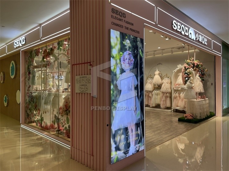 Marble Powder Coated Kids Clothing Shop Display Furniture