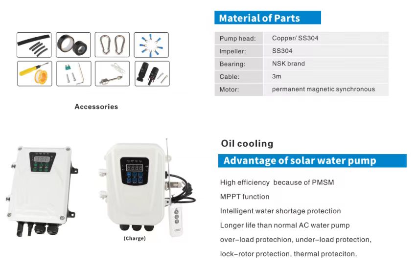 Stainless Steel Solar Pumpfor Agriculture Deep Well Pumping System