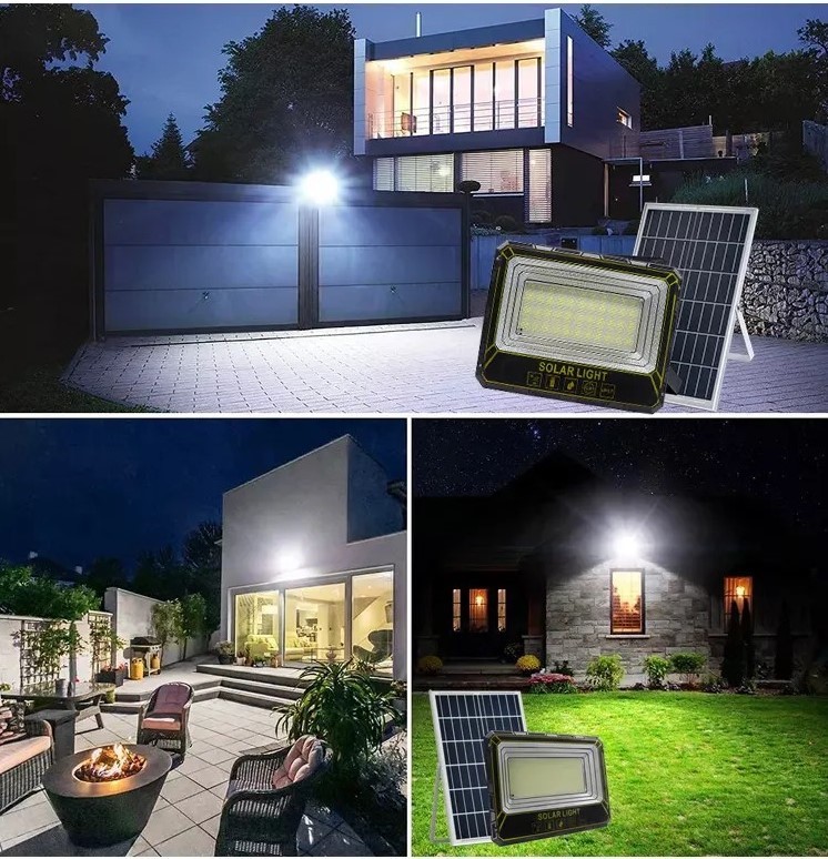 60w Cool White 2000 Lumen Solar Powered LED Floodlight Remote Control