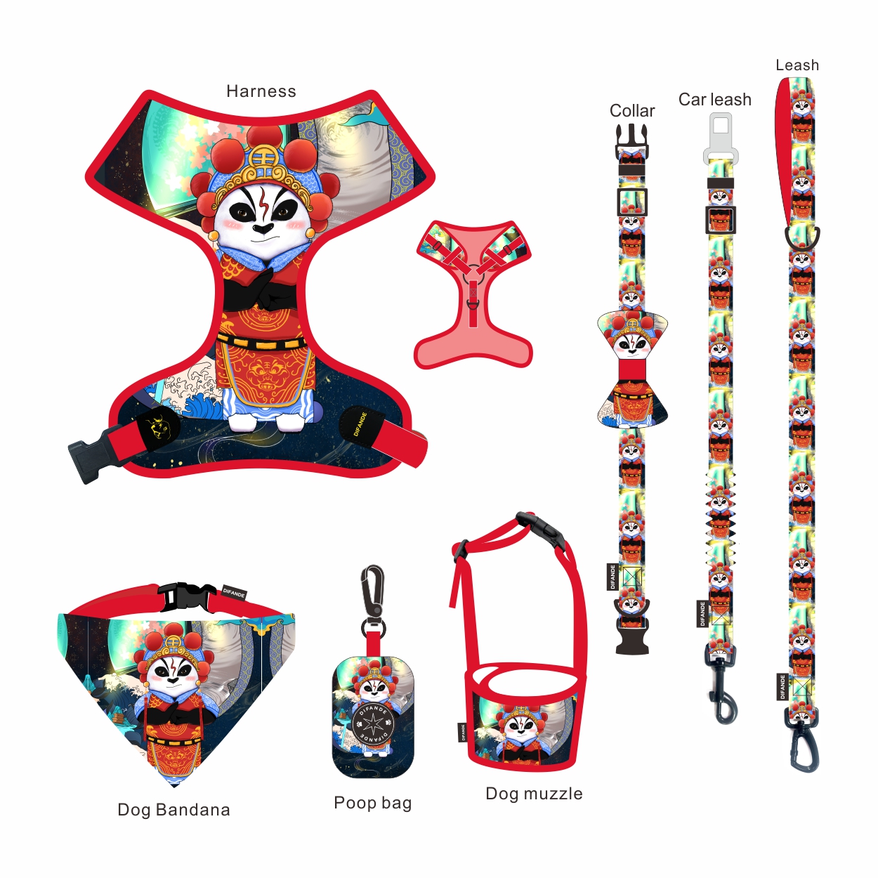 ODM Dog Harness Set Print Reflective Personalized Pet Accessories