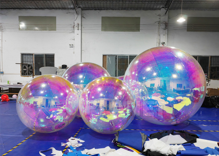 Hanging Reflective Inflatable Mirror Ball Colorful Mirrored Inflatable Balloon