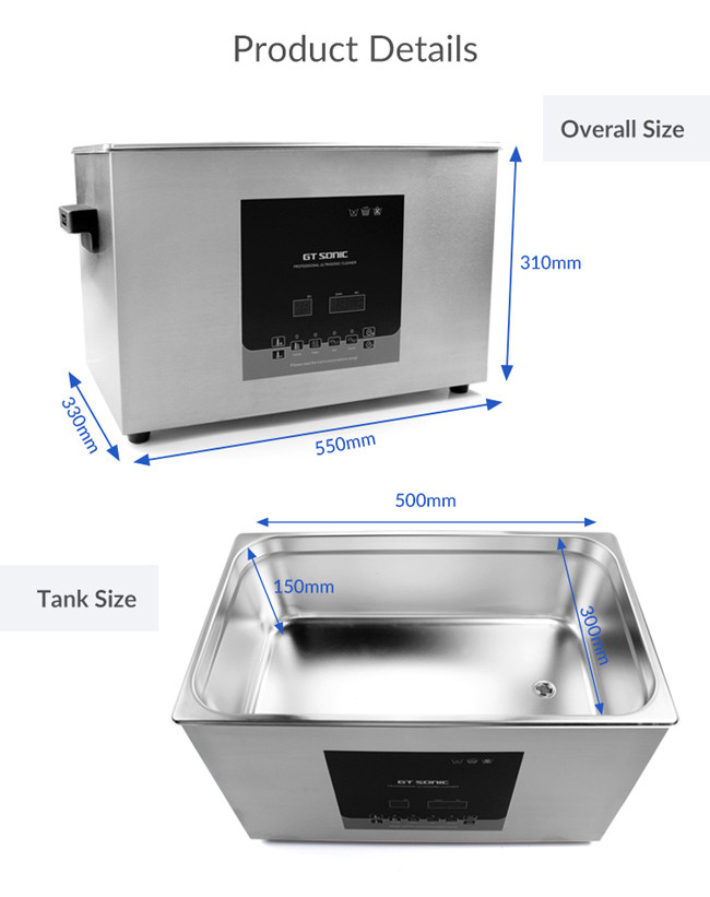 High Efficiency Digital Ultrasonic Cleaner 400W User Friendly LED Display