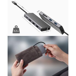 Usb C Dual Hdmi Hub ICZI USB C Hub 11 In 1 USB C Multiport Adapter With 2 HD 4K