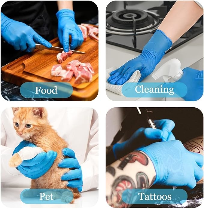 Nitrile Gloves, 4mil-100 Count, Gloves Disposable Latex Free, Disposable Gloves For Household, Food Safe