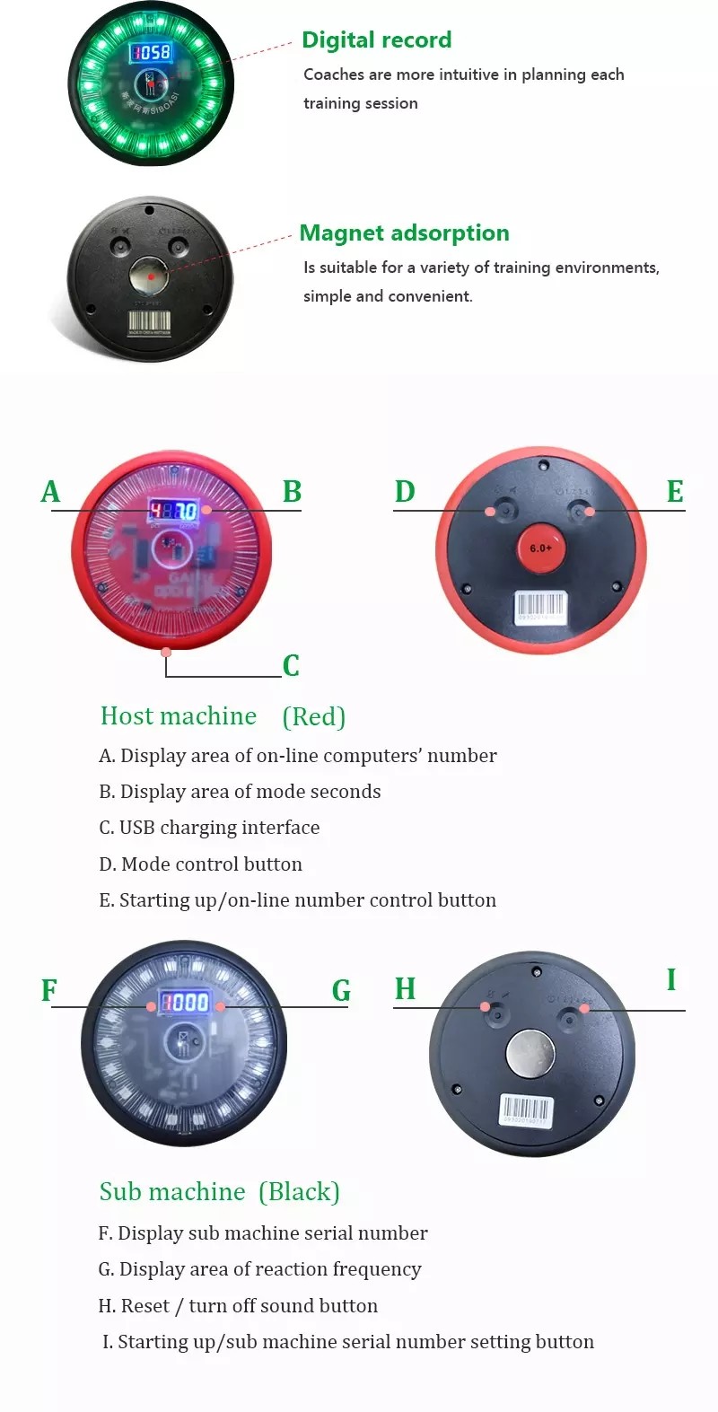 ABS Material Taekwondo Agility Training Lights Reaction Speed Training Lights