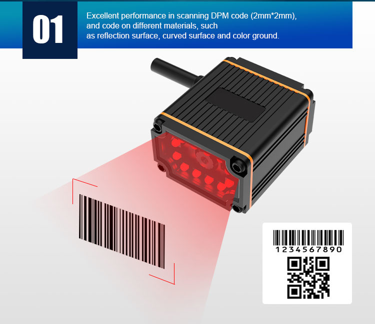 TCP IP USB Interface 2D Barcode Scanner Module PDF417 Data Matrix