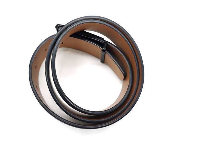 Prong Buckle 3.5CM Split Mens Casual Leather Belt Navy Beige