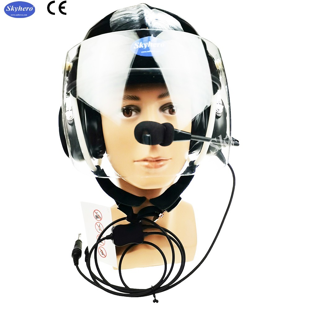 CE certificated Aviation helmet high quality aircraft helmet black color flight helmet 4 size