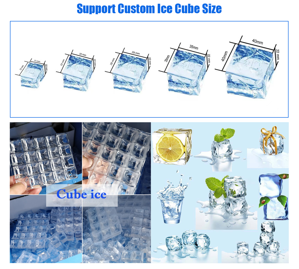 PU Material Insulation Ice Cube Maker Machine 5000kg per Day for Industrial Needs