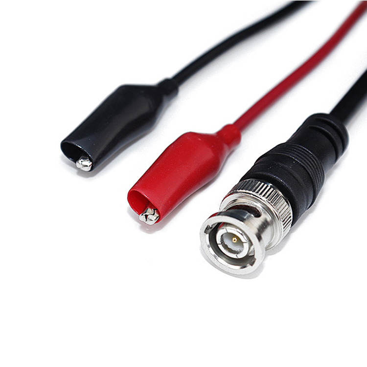 BNC to Dual Alligator Crocodile Clips Test Lead Cable for Oscilloscope CCTV Camera Video