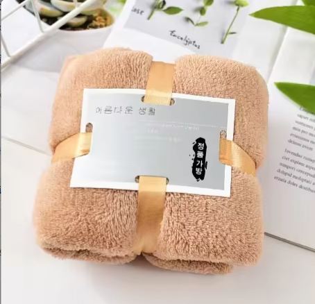 35*75cm Logo Customized Logo Pure Color Bath Towel Thick Coral Fleece Soft Absorbent