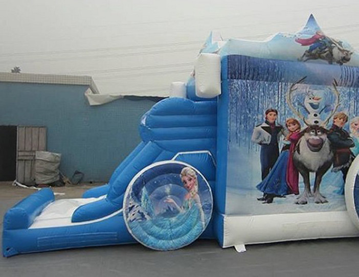 Amazing Frozon Princess Inflatable Combo , Blue carriage Inflatable Bouncer Combo