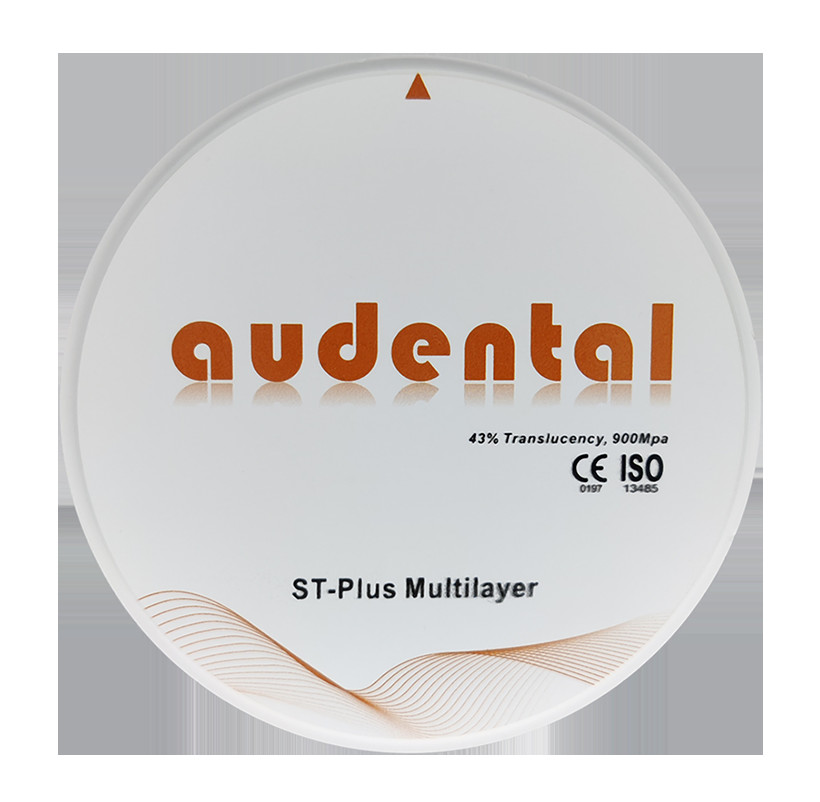 46% Translucent ST-Plus Multilayer Zirconia Round Disc Block Smooth Vita 16 Shade for Dental Restorations