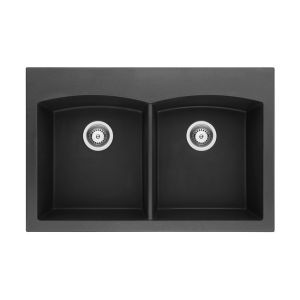 OEM Design Double Bowl Solid Surface Material Granite Composite Sink