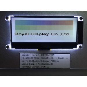 240X80 Cog IC St7529 Transflective LCD Display FStn FPC Parallel