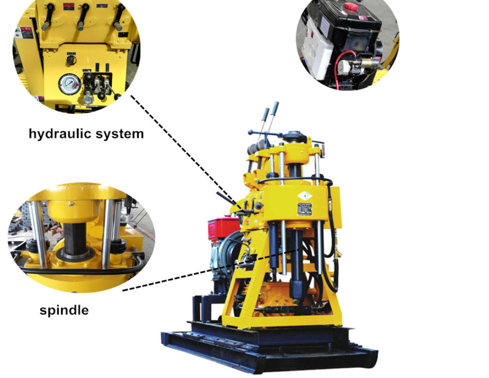 Rock Core Soil Sample Drill Rig 100 Meter Red Color