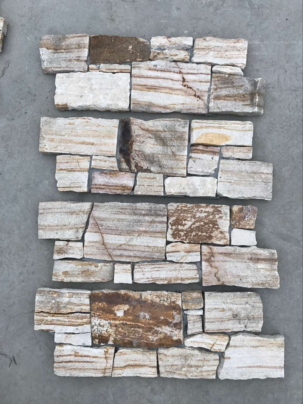 Wall Cladding Panels Stacked 150x600mm Mesh Backed Stone