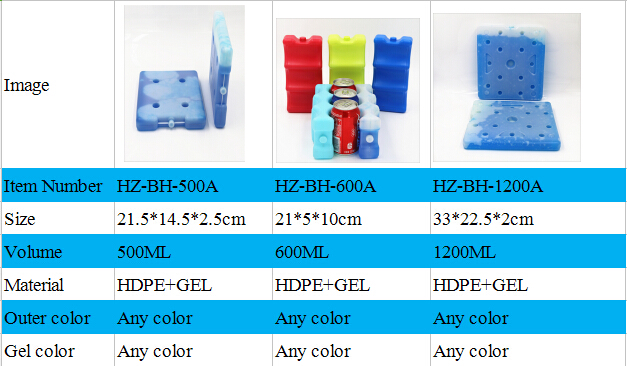 resusable thermal ice box plastic ice brick for lunch box