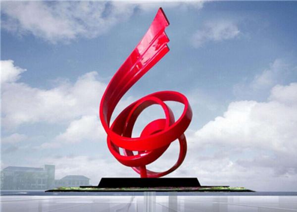Flame Style Stainless Steel Abstract Sculpture , Steel Artworks Artists