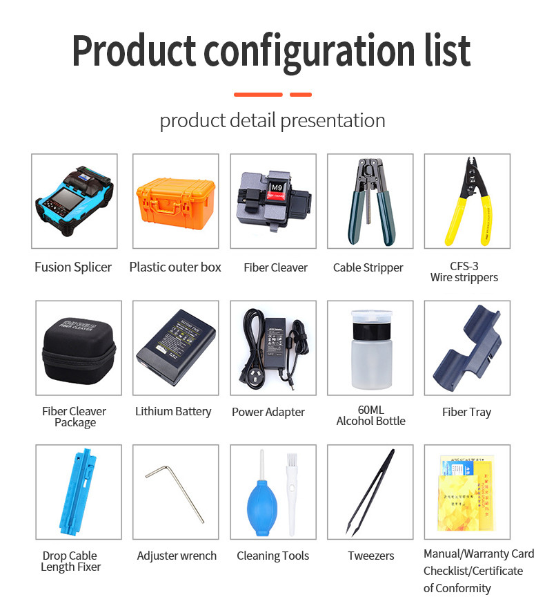 Blue Fiber Optic Fusion Splicer 4800mAh Battery Chinese/English 2 Languages Welding Splicing Machine