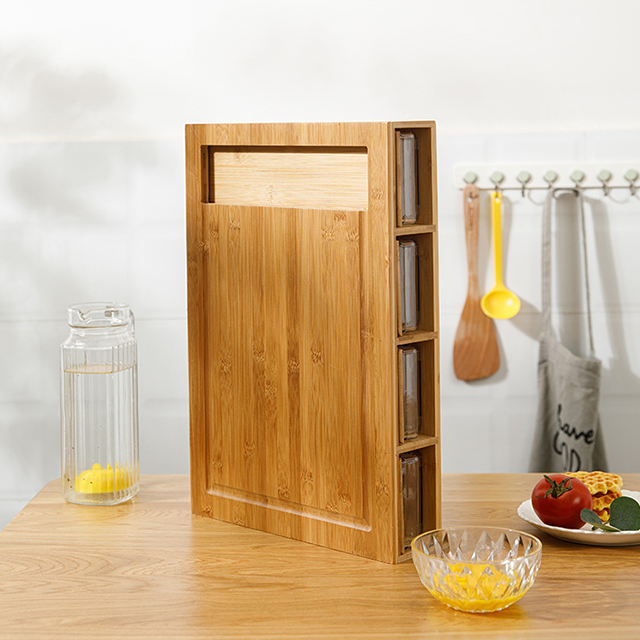 Convenient Vegetable Preparation with MB-KC029 Bamboo Cutting Board and Square Box