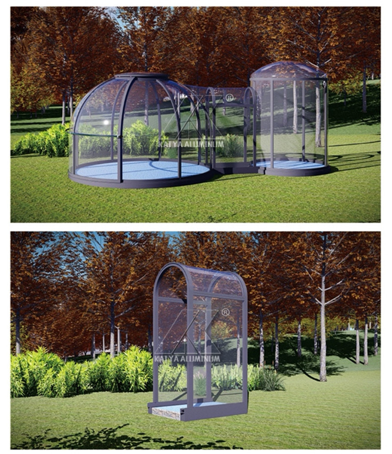 3.5X5m Ellipse Glamping Geodesic Dome House Aluminum Profiles For Homestay