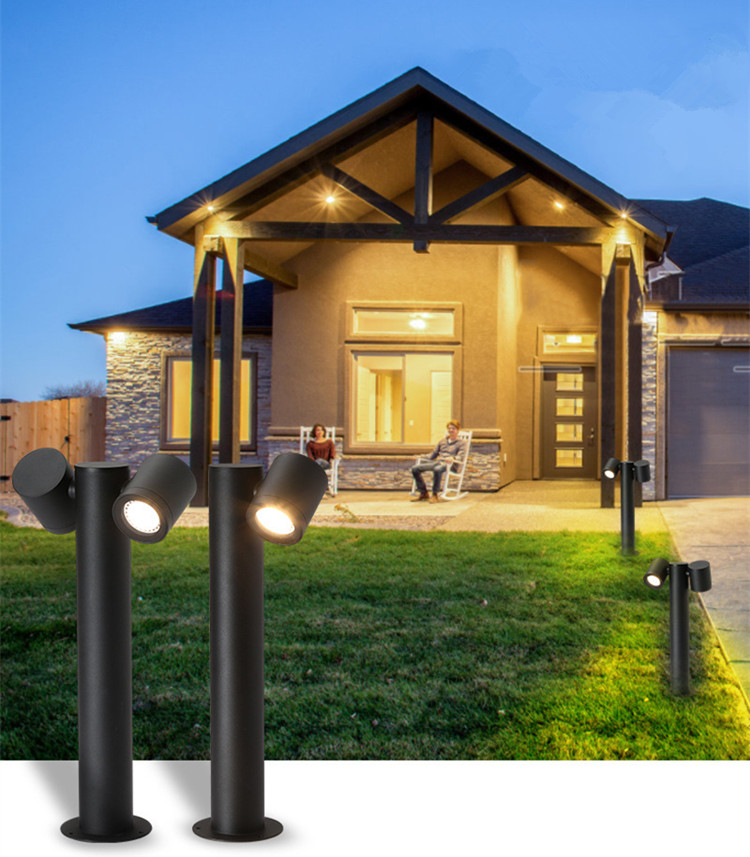 Decorative Garden Bollard Light With Rotatable Head , Garden Landscape Lighting