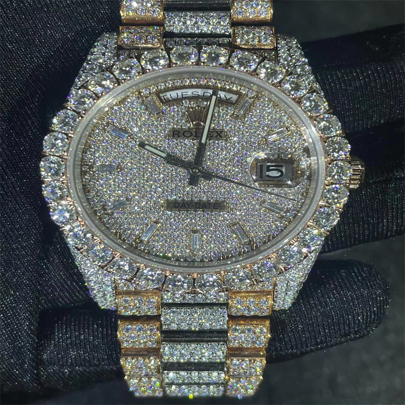 Luxury Moissanite Watch Rolex Datejust Bling Jewelry Moissanite Iced Out Watch