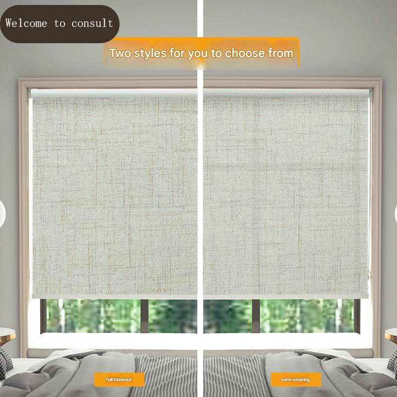 Office Building Must-have Perforation-free Linen Roll Shutter for Waterproof Shade in Modern Design Style